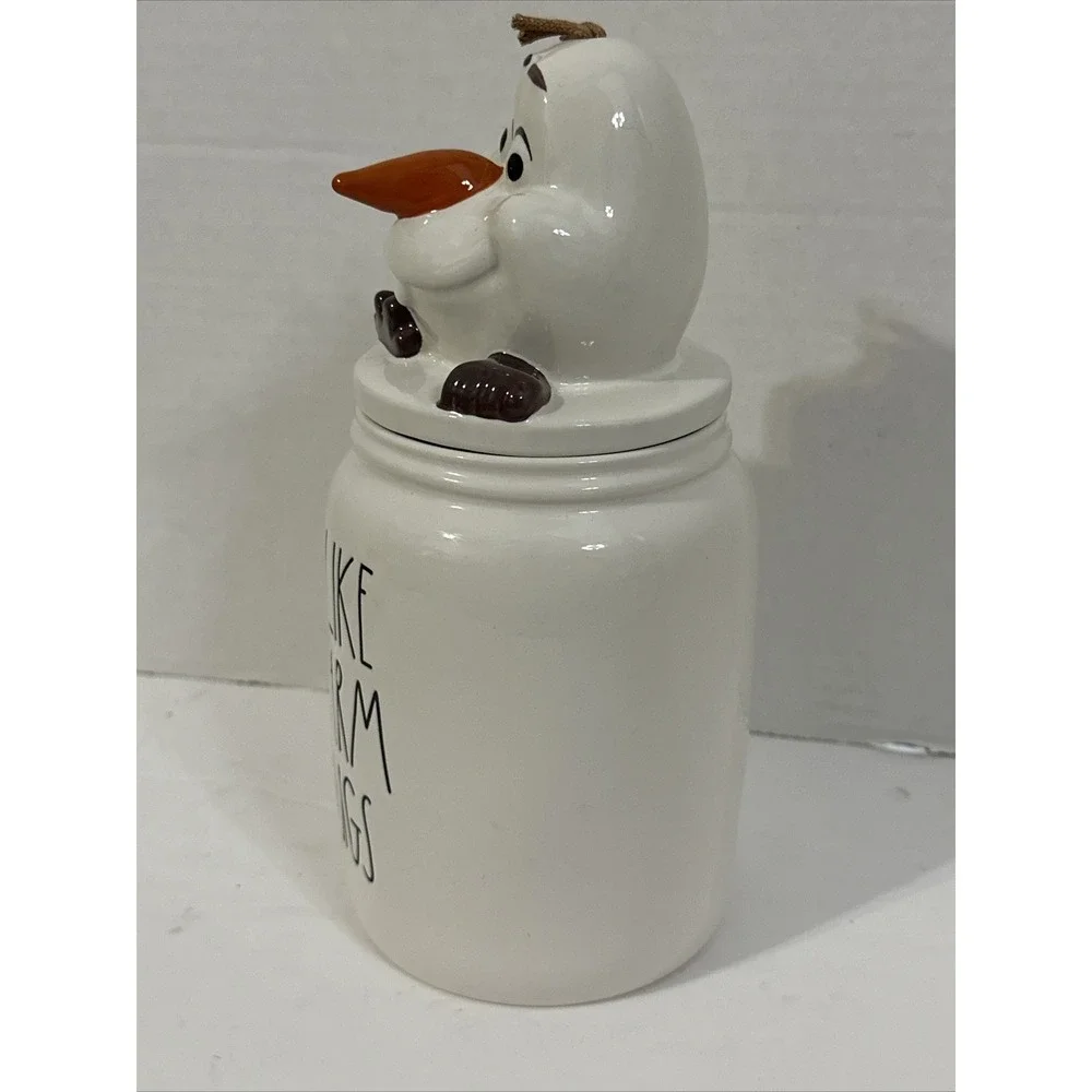 Rae Dunn Disney Frozen Olaf I Like Warm Hugs Ceramic Canister Cookie Jar White